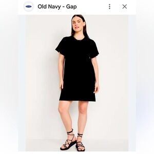 Old Navy Crew Neck Black T-Shirt Dress